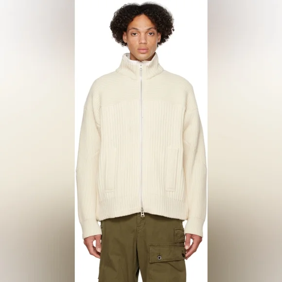 Sacai Off-white Paneled Jumper In 151 Off White size L(3) BNWT has stains - Picture 1 of 13